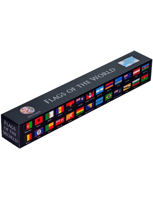 Flags Of The World Scratch Poster - A2 Black Landscape